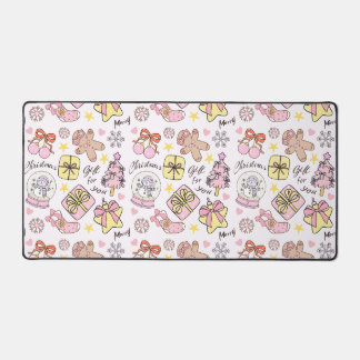 Cute Pastel Pink Christmas Ornaments Pattern