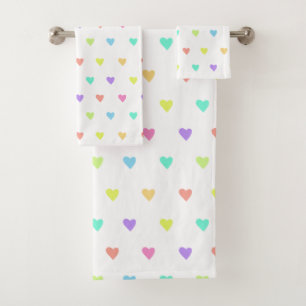 Cute Pastel Rainbow Hearts Motif
