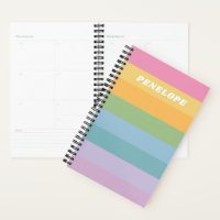 Cute Pastel Rainbow Stripes Nom personnalisé