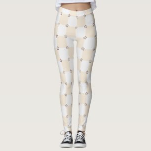 Cute Pastel Vérifié Leggings Floraux