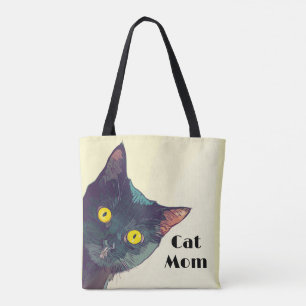 Cute Peeking Sac fourre-tout de conception de chat