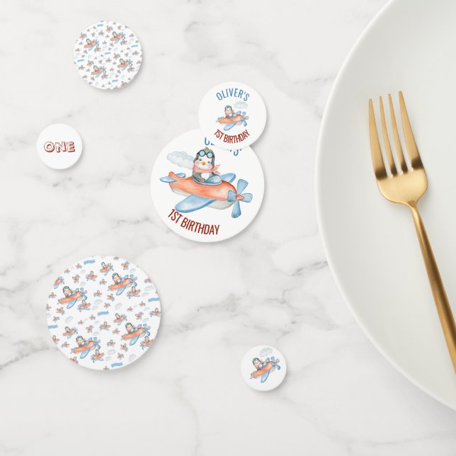 Cute Penguin avion Confetti personnalisé (Groupe)
