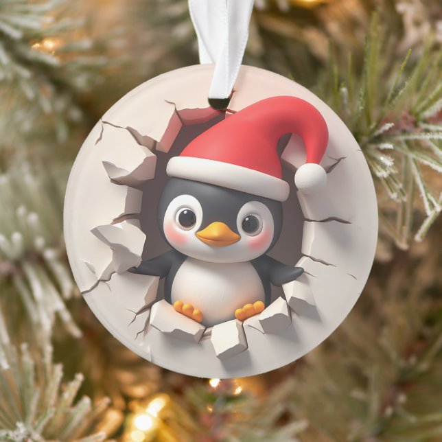 Cute Penguin Double-Sided Holiday Ornament (Arbre)