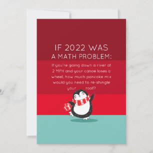 Cute Penguin Funny 2021 Math Devis Carte de vacanc