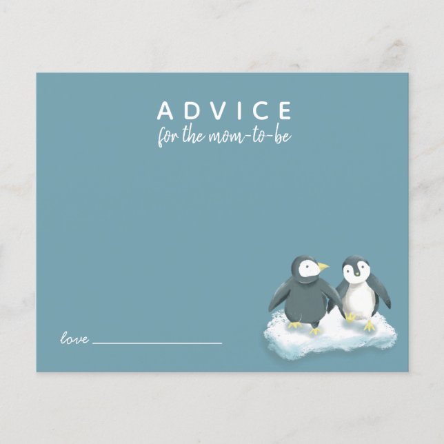 Cute Penguins Blue Conseils pour la carte maman (Devant)