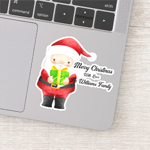Cute Père Noël avec sticker Gift Vinyl coupe