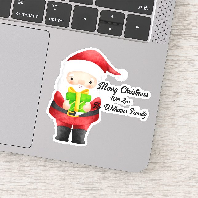 Cute Père Noël avec sticker Gift Vinyl coupe (Détail)