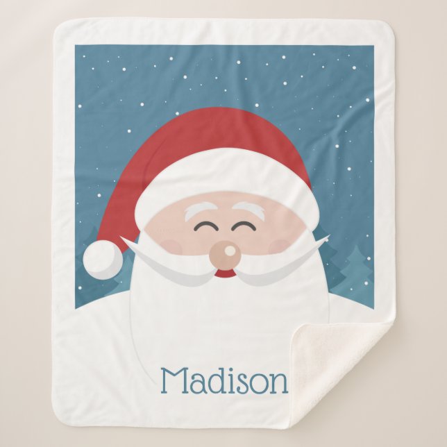 Cute Père Noël des couvertures de nom personnalisé (Devant)