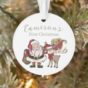 Cute Père Noël et Rudolph Première photo personnal