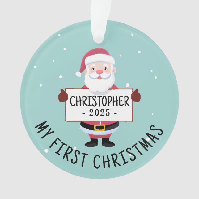 Cute Père Noël Mon premier Noël Nom personnalisé (devant)