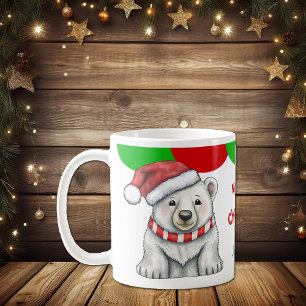 Cute Père Noël Polar Bear Kid's Mug