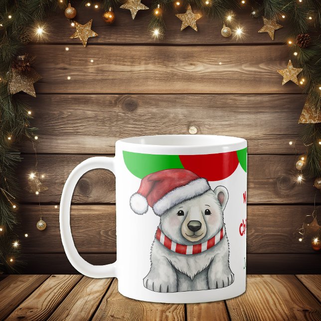 Cute Père Noël Polar Bear Kid's Mug (Créateur téléchargé)