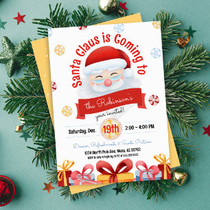 Cute Père Noël Thème Noël Invitation