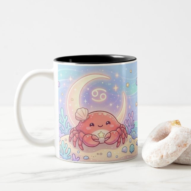 Cute Personalized Cancer Zodiac Mug (Avec donut)