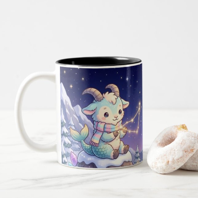 Cute Personalized Capricorn Zodiac Mug (Avec donut)