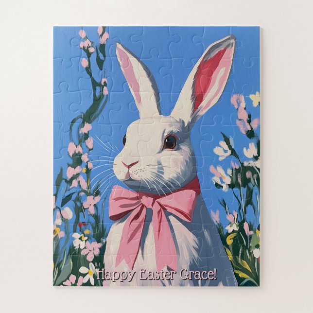 Cute Personalized Easter Bunny Puzzle (Vertical)