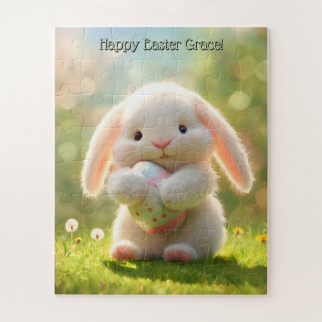 Cute Personalized Easter Bunny Puzzle (Vertical)