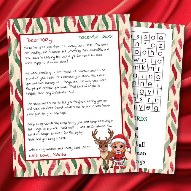 Cute Personalized Letter from Santa | Word Search (Créateur téléchargé)