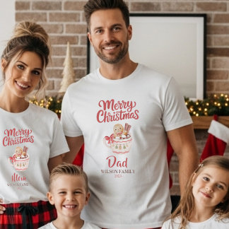 Cute Personalized “Merry Christmas” Family T-Shirt
