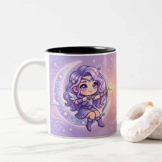 Cute Personalized Sagittarius Zodiac Mug (Avec donut)