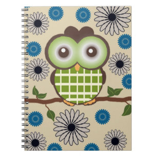 Cute Personnalisé Brown et Carnet de Chouette Vert