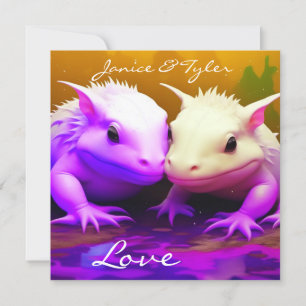 Cute personnalisée Axolotl Couple Amour art IA