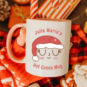 Cute personnalisée Santa Hat Hot cacao Mug pour en