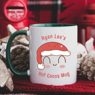 Cute personnalisée Santa Hat Hot cacao Mug pour en