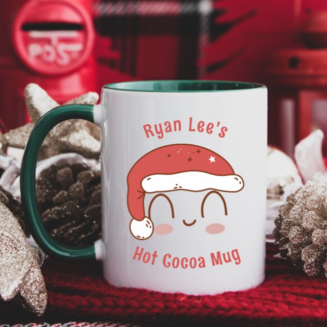 Cute personnalisée Santa Hat Hot cacao Mug pour en (Créateur téléchargé)