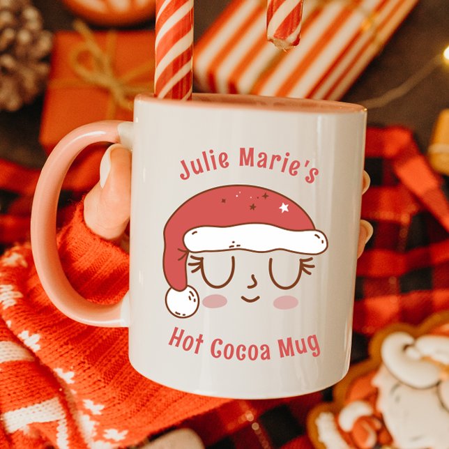 Cute personnalisée Santa Hat Hot cacao Mug pour en (Créateur téléchargé)