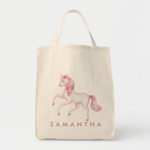 Cute personnalisées unicorn sac fourre-tout rose a
