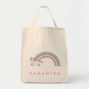 Cute personnalisées unicorn sac fourre-tout rose a