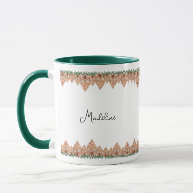 Cute personnaliser Gingerbread maison mug (Gauche)