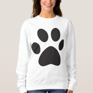 Cute Pet Paw Black Prints Sweatshirt de base pour