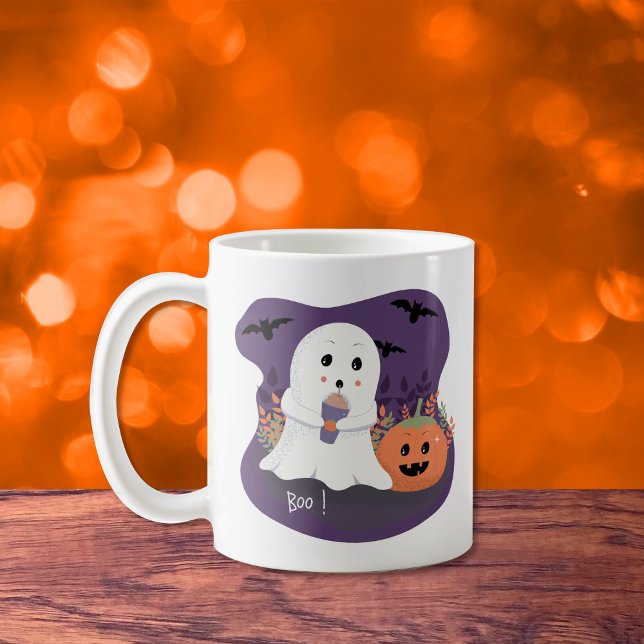 Cute petite fard Halloween Mug (Spooky little ghost mug .)