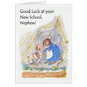 Cute Petite Souris Bonne Chance Nouvelle École Nep