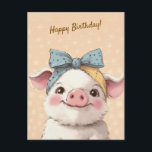 Cute Pig with Bandana Kids Birthday Invitation<br><div class="desc">Celebrate your little one's big day with our adorable pig invitation! This design from 'L'Atelier du Grain' features a sweet tiger with a blue bandana,  rendered in a beautiful high-end canvas oil texture. Fully customizable for names,  dates,  and party details. Perfect for a Wild One or Jungle themed birthday.</div>