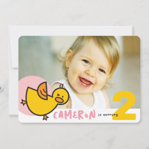 Cute Pink Duckies Canards Enfant Fille Invitation