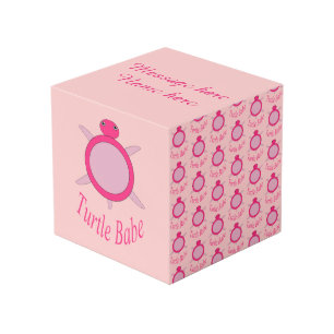 Cute Pink Turtle Babe Photo personnalisée Cube