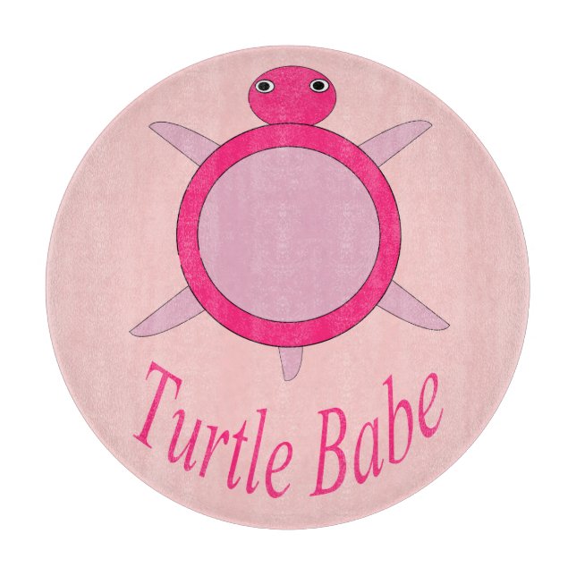 Cute Pink Turtle Babe Planche à découper (Devant)