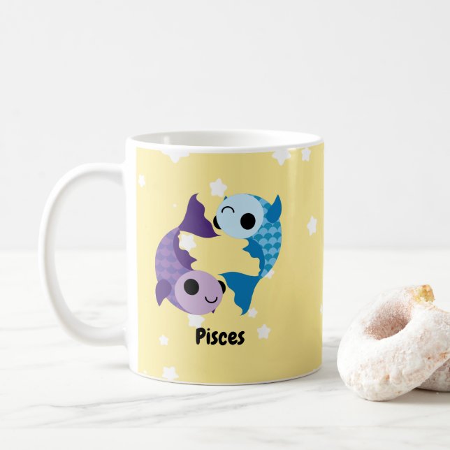 Cute Pisces Café Mug (Avec donut)