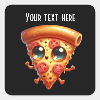 Cute pizza party amoureux Carré Sticker