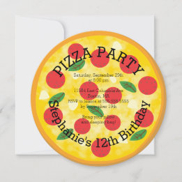 Cute Pizza Party Anniversaire de fête Invitation