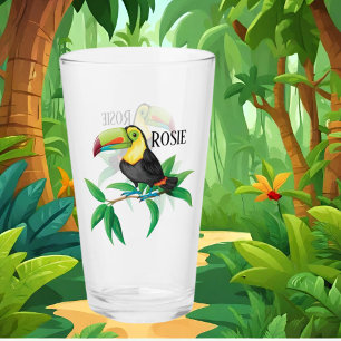 Cute plage toucan ajouter nom Verre