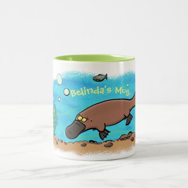 Cute platypus bande dessinée mug (Centre)