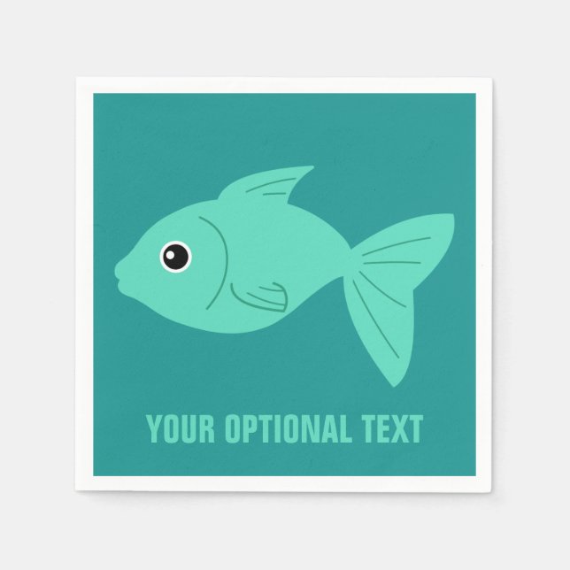 Cute Poisson serviettes en papier personnalisées (Devant)