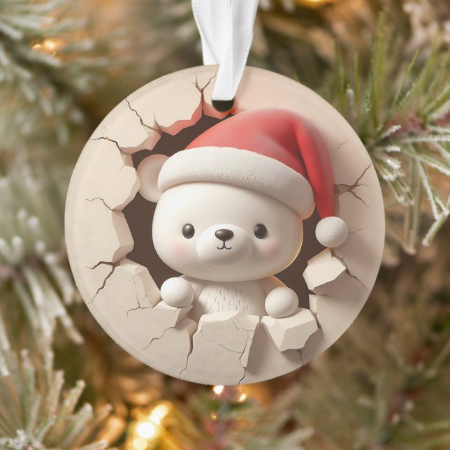 Cute Polar Bear Double-Sided Holiday  (Arbre)