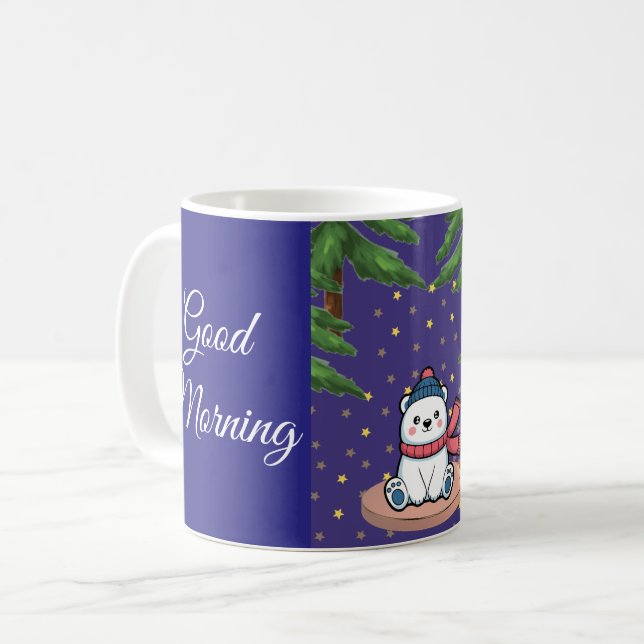 Cute Polar Bear Winter Coffee Mug (Devant gauche)