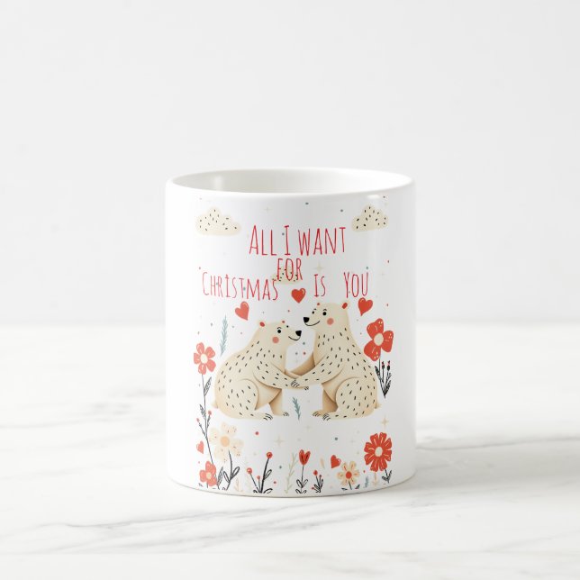 Cute Polar Bears Christmas Mug (Centre)