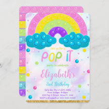 Cute Pop it Anniversaire Invitation